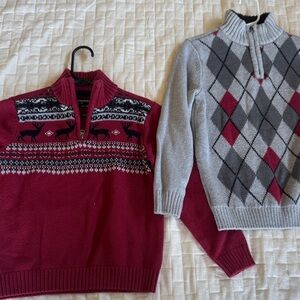 Kids Sweater Set - Red and Gray
